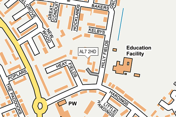 AL7 2HD map - OS OpenMap – Local (Ordnance Survey)