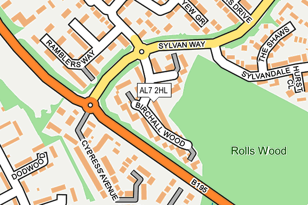 AL7 2HL map - OS OpenMap – Local (Ordnance Survey)