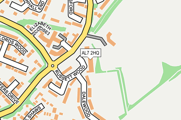 AL7 2HQ map - OS OpenMap – Local (Ordnance Survey)