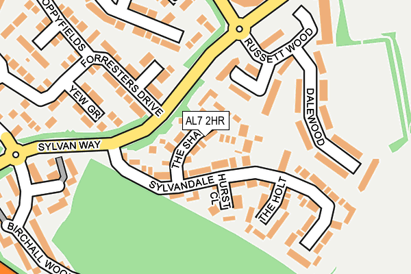 AL7 2HR map - OS OpenMap – Local (Ordnance Survey)