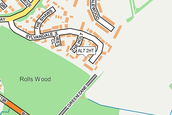 AL7 2HT map - OS OpenMap – Local (Ordnance Survey)