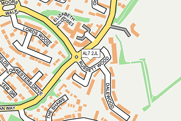 AL7 2JL map - OS OpenMap – Local (Ordnance Survey)