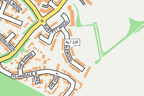 AL7 2JP map - OS OpenMap – Local (Ordnance Survey)