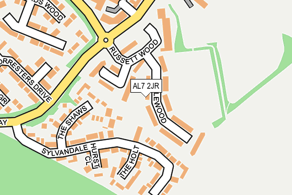 AL7 2JR map - OS OpenMap – Local (Ordnance Survey)