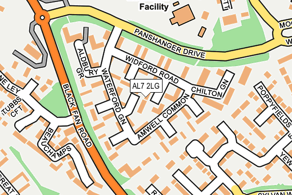 AL7 2LG map - OS OpenMap – Local (Ordnance Survey)