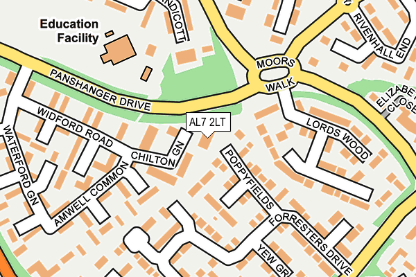 AL7 2LT map - OS OpenMap – Local (Ordnance Survey)