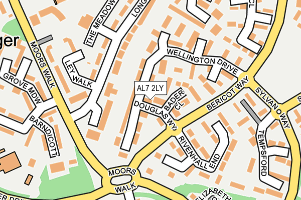 AL7 2LY map - OS OpenMap – Local (Ordnance Survey)