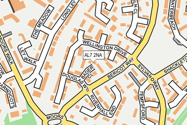 AL7 2NA map - OS OpenMap – Local (Ordnance Survey)