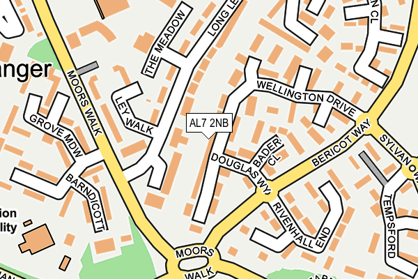 AL7 2NB map - OS OpenMap – Local (Ordnance Survey)
