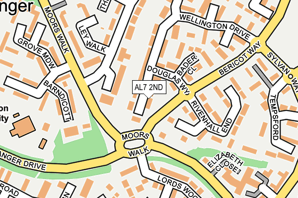 AL7 2ND map - OS OpenMap – Local (Ordnance Survey)