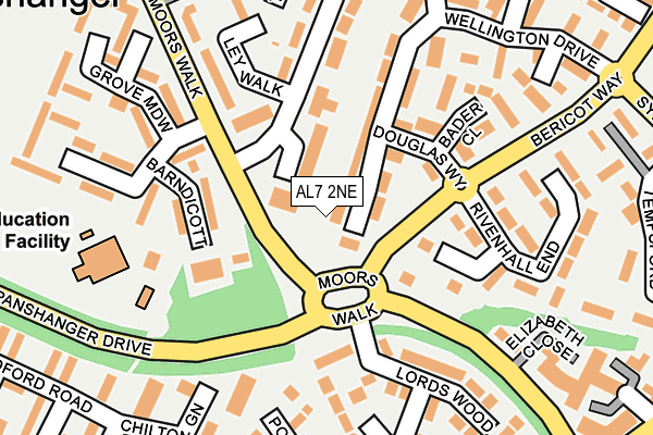 AL7 2NE map - OS OpenMap – Local (Ordnance Survey)