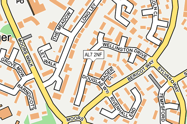 AL7 2NF map - OS OpenMap – Local (Ordnance Survey)