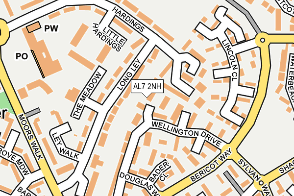 AL7 2NH map - OS OpenMap – Local (Ordnance Survey)