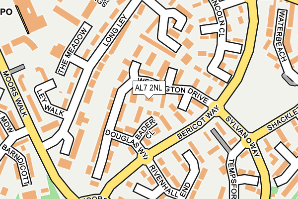 AL7 2NL map - OS OpenMap – Local (Ordnance Survey)