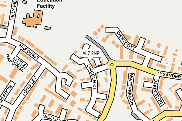 AL7 2NP map - OS OpenMap – Local (Ordnance Survey)