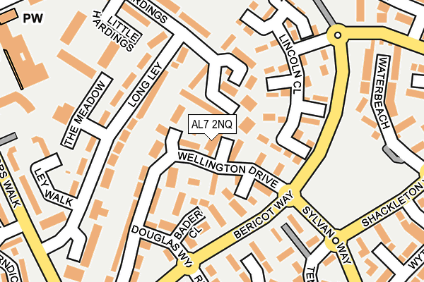 AL7 2NQ map - OS OpenMap – Local (Ordnance Survey)