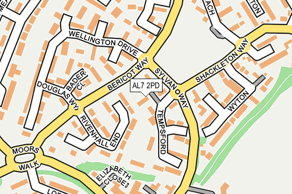 AL7 2PD map - OS OpenMap – Local (Ordnance Survey)