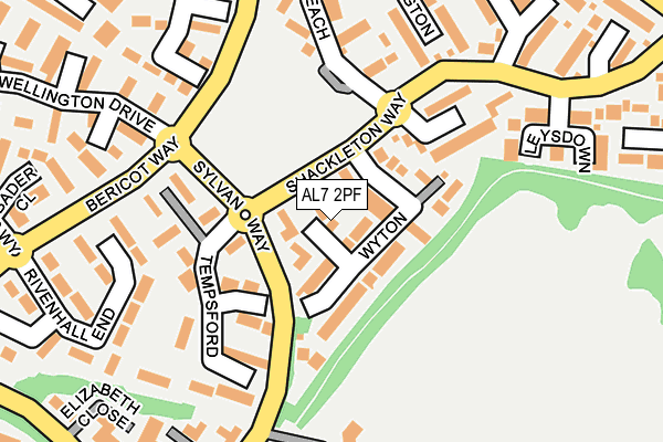 AL7 2PF map - OS OpenMap – Local (Ordnance Survey)