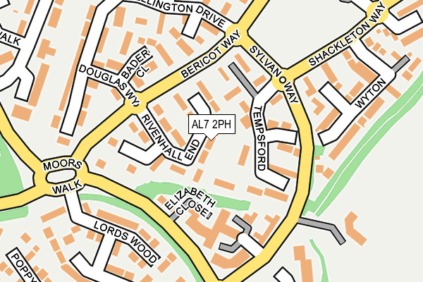 AL7 2PH map - OS OpenMap – Local (Ordnance Survey)