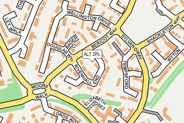 AL7 2PL map - OS OpenMap – Local (Ordnance Survey)
