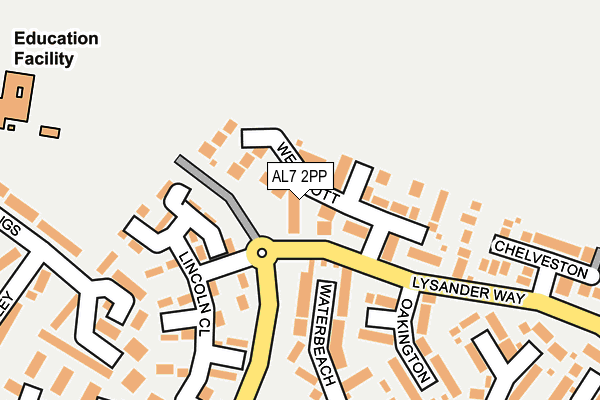 AL7 2PP map - OS OpenMap – Local (Ordnance Survey)