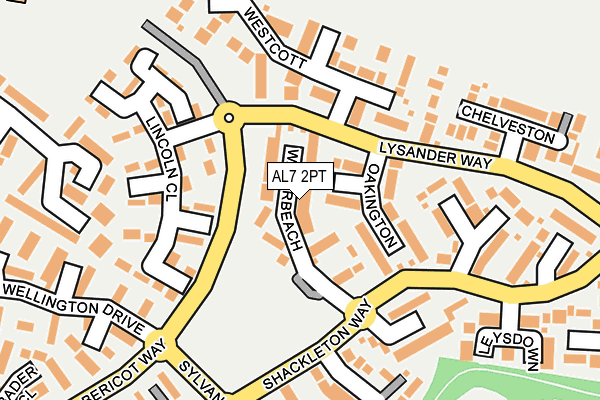 AL7 2PT map - OS OpenMap – Local (Ordnance Survey)