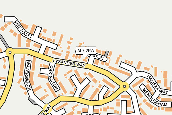 AL7 2PW map - OS OpenMap – Local (Ordnance Survey)