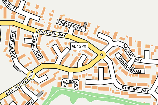 AL7 2PX map - OS OpenMap – Local (Ordnance Survey)