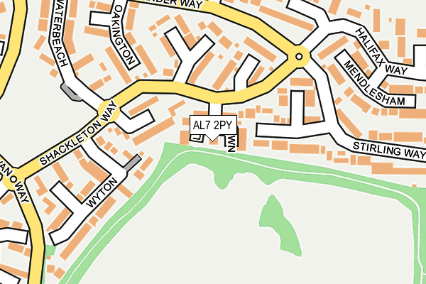 AL7 2PY map - OS OpenMap – Local (Ordnance Survey)