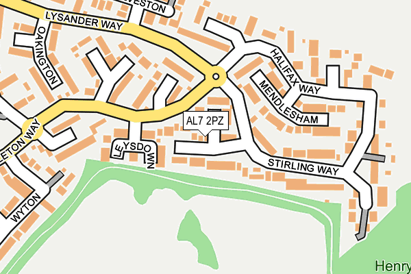 AL7 2PZ map - OS OpenMap – Local (Ordnance Survey)