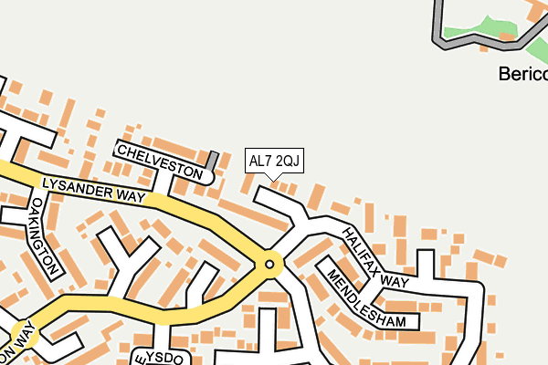 AL7 2QJ map - OS OpenMap – Local (Ordnance Survey)