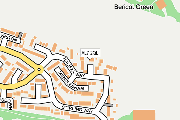 AL7 2QL map - OS OpenMap – Local (Ordnance Survey)