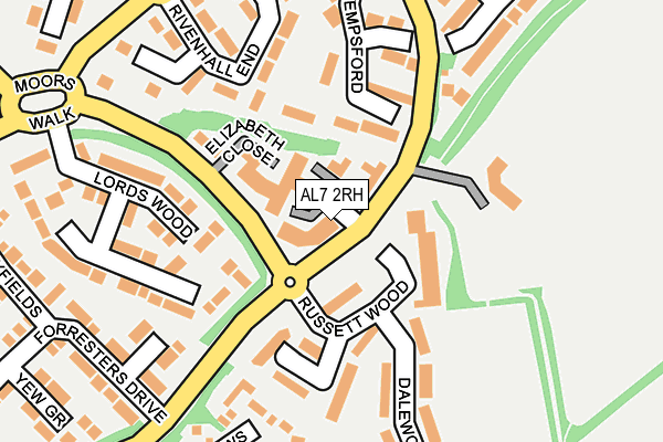 AL7 2RH map - OS OpenMap – Local (Ordnance Survey)