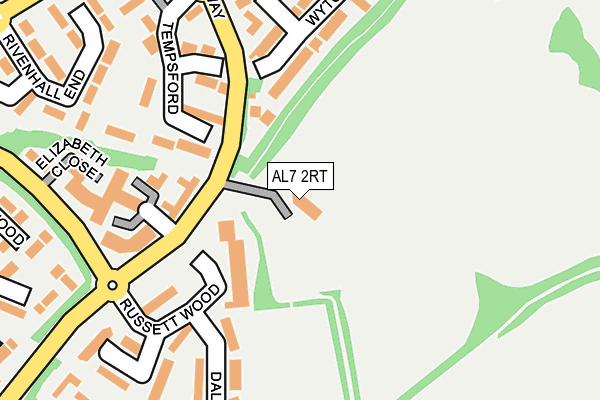 AL7 2RT map - OS OpenMap – Local (Ordnance Survey)