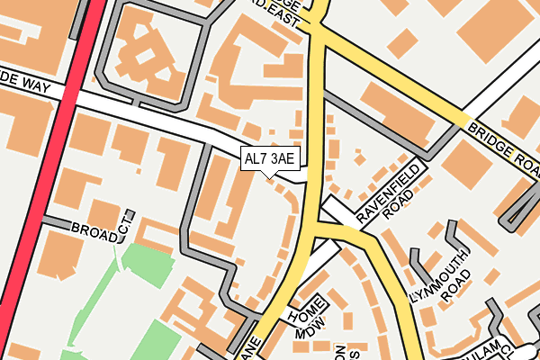 AL7 3AE map - OS OpenMap – Local (Ordnance Survey)