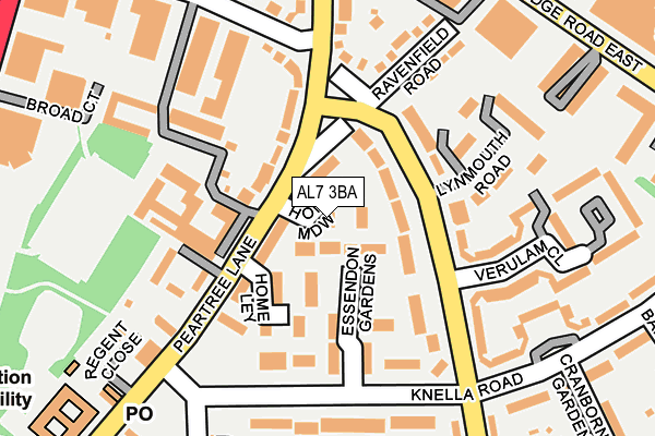 AL7 3BA map - OS OpenMap – Local (Ordnance Survey)