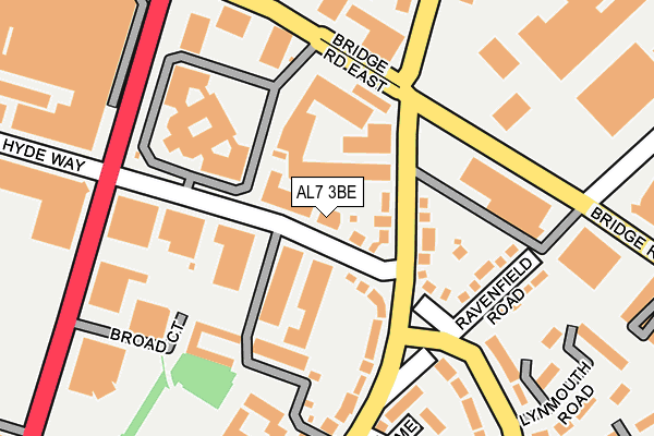 AL7 3BE map - OS OpenMap – Local (Ordnance Survey)