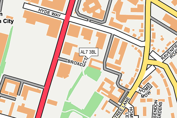AL7 3BL map - OS OpenMap – Local (Ordnance Survey)