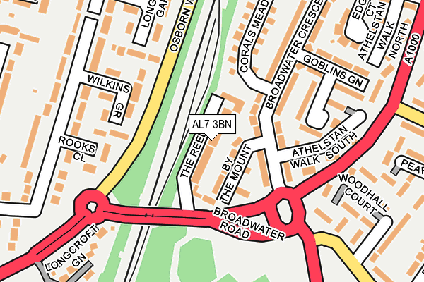 AL7 3BN map - OS OpenMap – Local (Ordnance Survey)