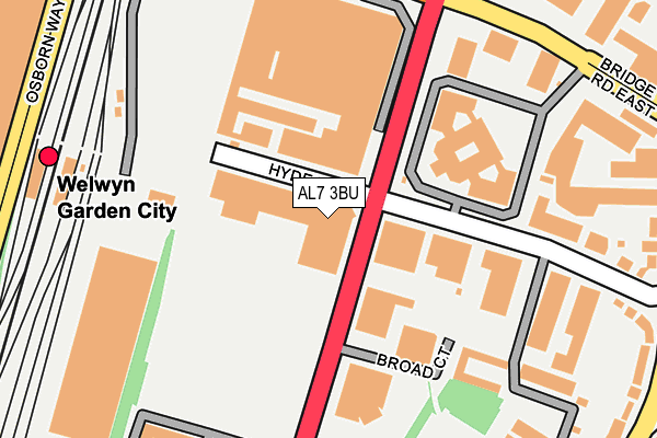 AL7 3BU map - OS OpenMap – Local (Ordnance Survey)