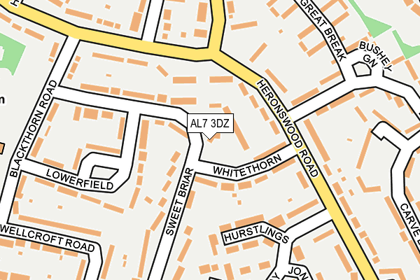 AL7 3DZ map - OS OpenMap – Local (Ordnance Survey)