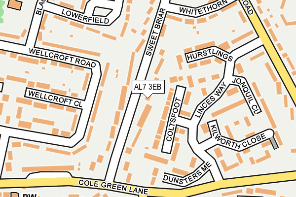 AL7 3EB map - OS OpenMap – Local (Ordnance Survey)