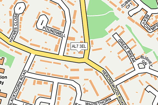 AL7 3EL map - OS OpenMap – Local (Ordnance Survey)
