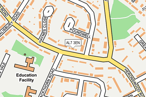 AL7 3EN map - OS OpenMap – Local (Ordnance Survey)