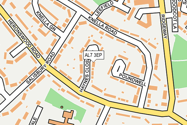 AL7 3EP map - OS OpenMap – Local (Ordnance Survey)