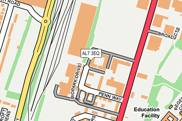 AL7 3EQ map - OS OpenMap – Local (Ordnance Survey)
