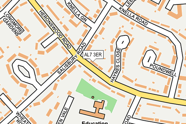AL7 3ER map - OS OpenMap – Local (Ordnance Survey)