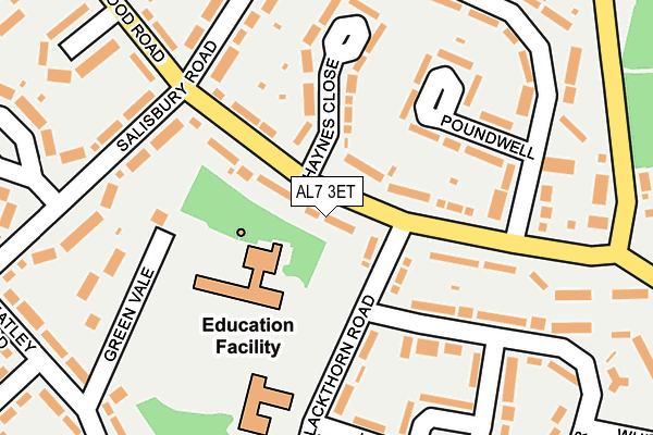 AL7 3ET map - OS OpenMap – Local (Ordnance Survey)