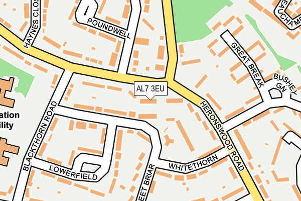 AL7 3EU map - OS OpenMap – Local (Ordnance Survey)