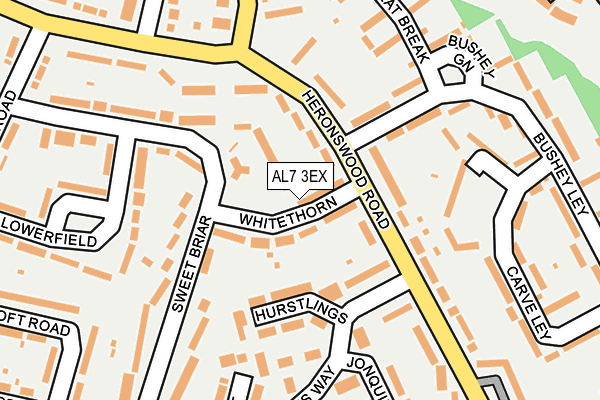 AL7 3EX map - OS OpenMap – Local (Ordnance Survey)